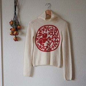 Vintage Custo Angora Blend Turtleneck Sweater